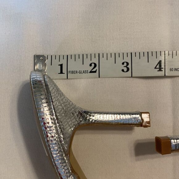 Dolce Vita Zanna Size 9 silver square toe heeled sandal - Picture 4 of 11